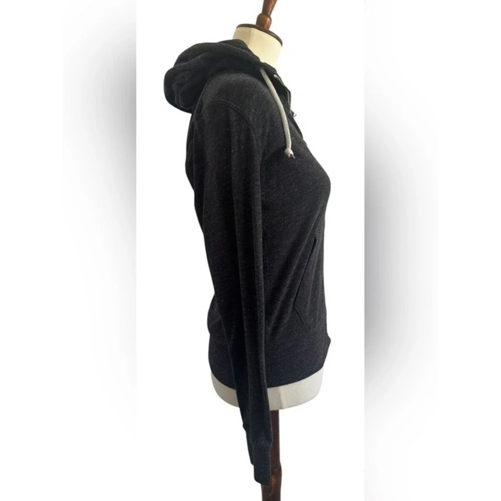 Nike Womens Full Zip Hoodie Charcoal Heather Grey Lightweight Jersey Size Small